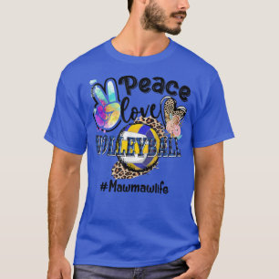 Camiseta Peace Love Volleyball Mawmaw Life Mom Grandma Leop