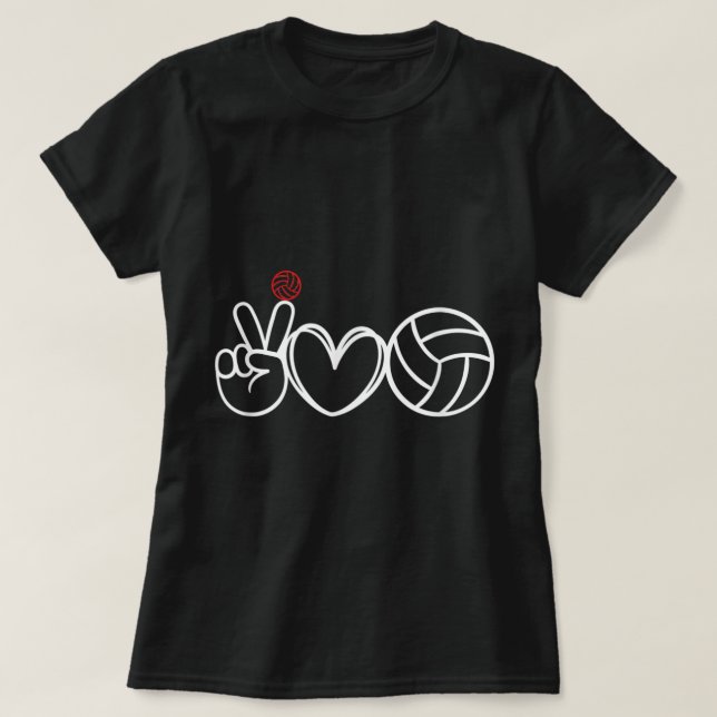 Camiseta Peace Love Volleyball Player Graphic  (Frente do Design)