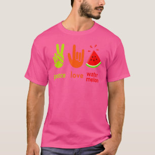 Camiseta Peace Love Watermelon Beach Summer Vacu
