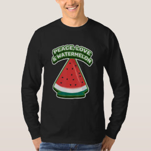 Camiseta Peace Love & Watermelon Sweet Tropical Summer Vib