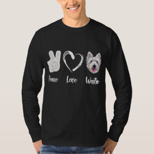 Camiseta Peace Love Westie West Highland White Terrier Gift