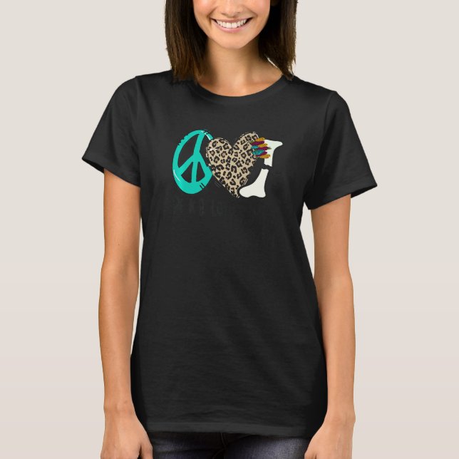 Camiseta Peace Love X ray Radiology Technician Radiologist  (Frente)
