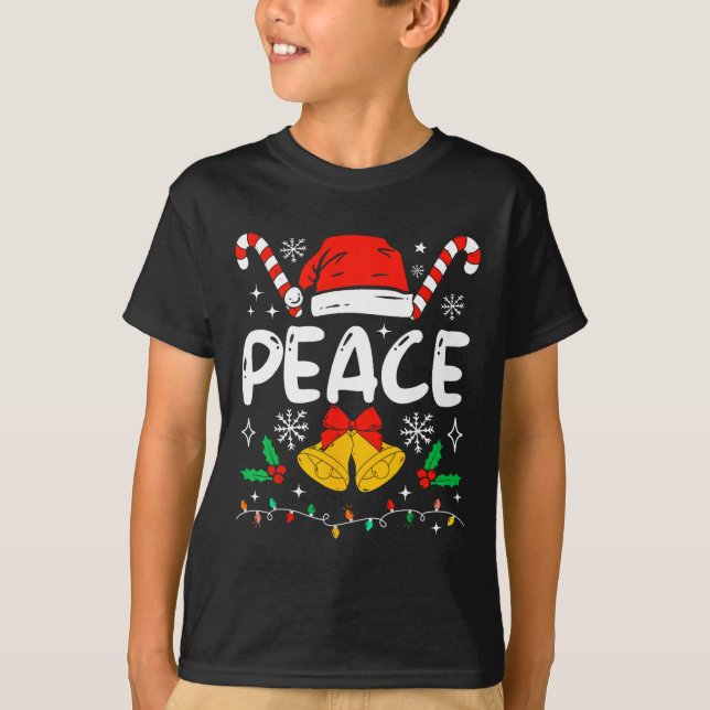 Camiseta Peace Matching I Come In Peace Couples Santa Hat C (Frente)