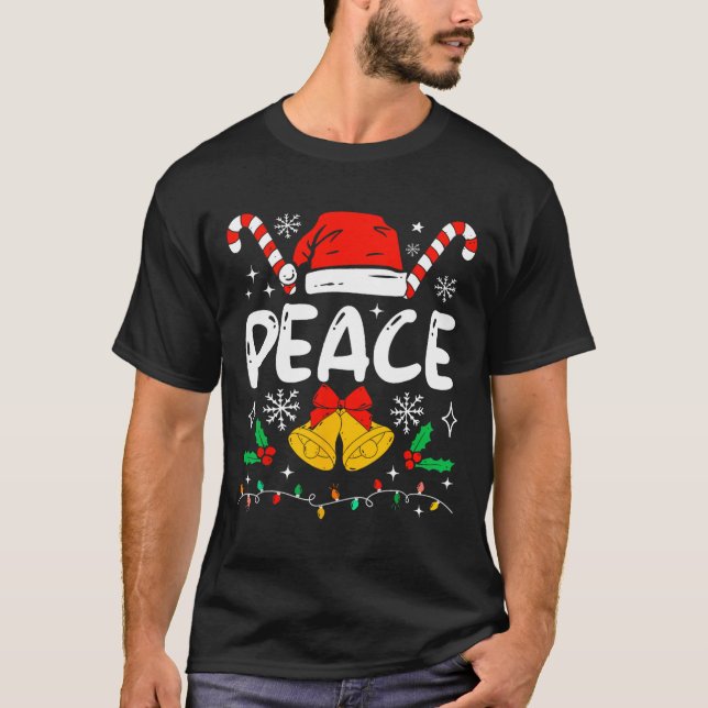 Camiseta Peace Matching I Come In Peace Couples Santa Hat C (Frente)