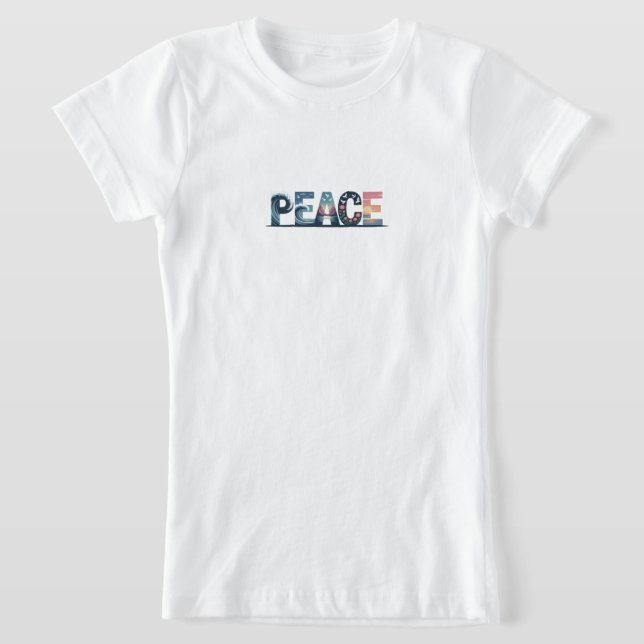 Camiseta PEACE – Nature-Inspired Artistic Typography Design (Postura )