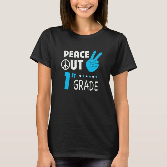 Camiseta Peace Out 1st Grade Boys First Grade Graduation (Frente)