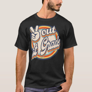 Camiseta Peace Out 1st Grade Retro Graduation Last Day Of S