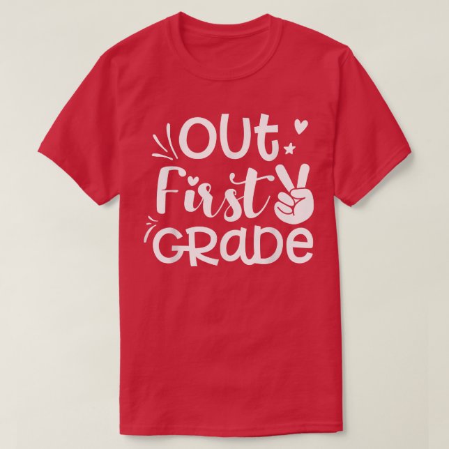 Camiseta Peace Out 1st Grade T-Shirt First Grade Graduation (Frente do Design)