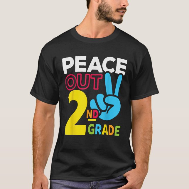 Camiseta Peace Out 2nd Grade Last Day of School Teacher Gir (Frente)
