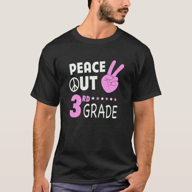 Camiseta Peace Out 3rd Grade Girls Third Grade Graduation (Frente)