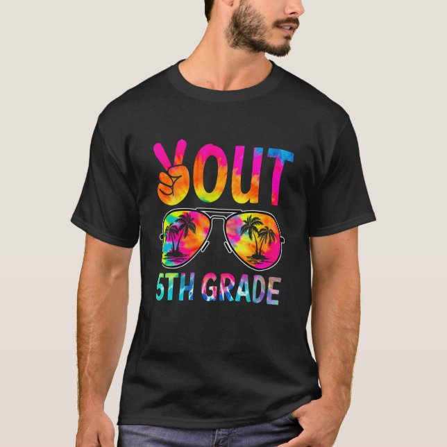 Camiseta Peace Out 5th Grade Tie Dye Graduation Last Day Of (Frente)