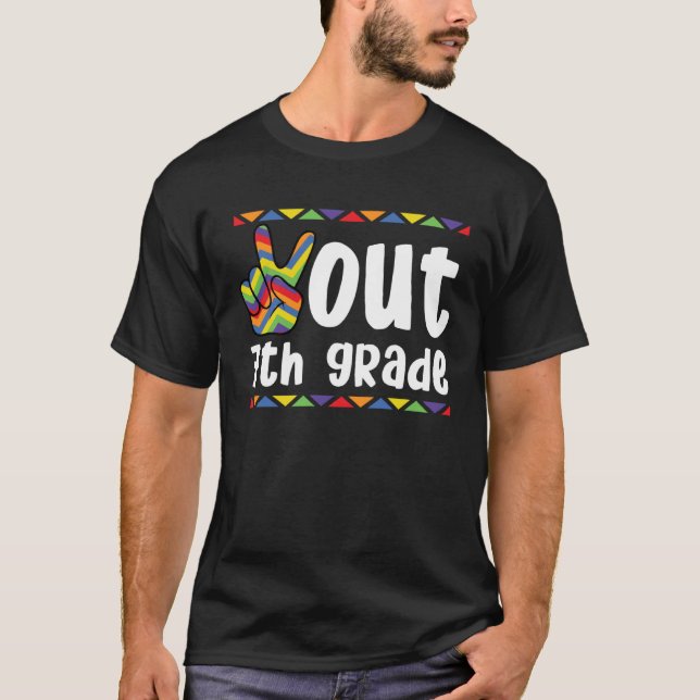 Camiseta Peace Out 7th Grade Last Day Of School Graduation  (Frente)