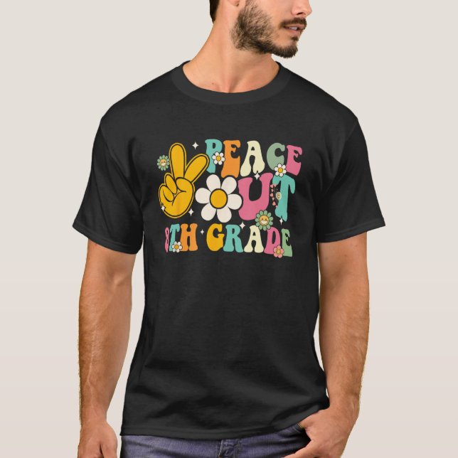 Camiseta Peace Out 8th Grade Graduation Last Day Of School  (Frente)
