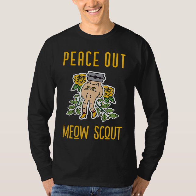 Camiseta Peace Out Meow Scout Men & Women's  Graphic Cat (Frente)