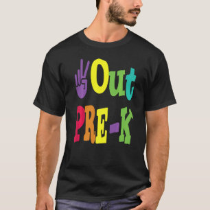 Camiseta Peace Out Pre K Último Dia Do Pré-Jardim Da Escola