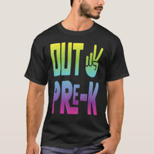 Camiseta Peace Out Pre K Último Dia Do Pré-Jardim Da Escola