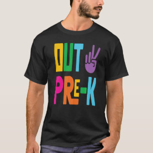 Camiseta Peace Out Pre K Último Dia Do Pré-Jardim Da Escola