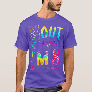 Camiseta Peace Out Sete Im 8 Tie Dye 8th Happy Birth Bo