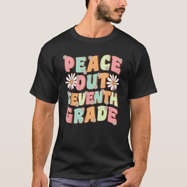 Camiseta Peace Out Seventh Grade Daisy Groovy 1 (Frente)