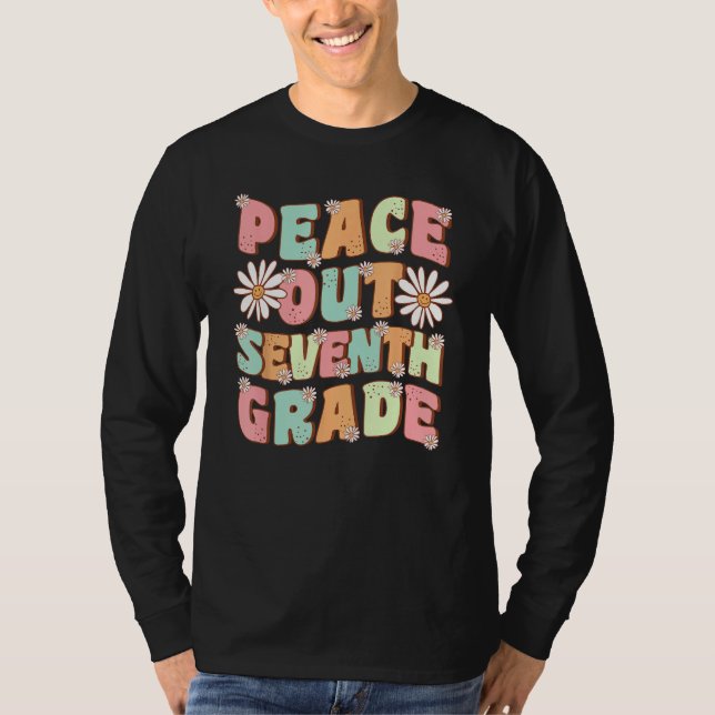 Camiseta Peace Out Seventh Grade Daisy Groovy 1 (Frente)