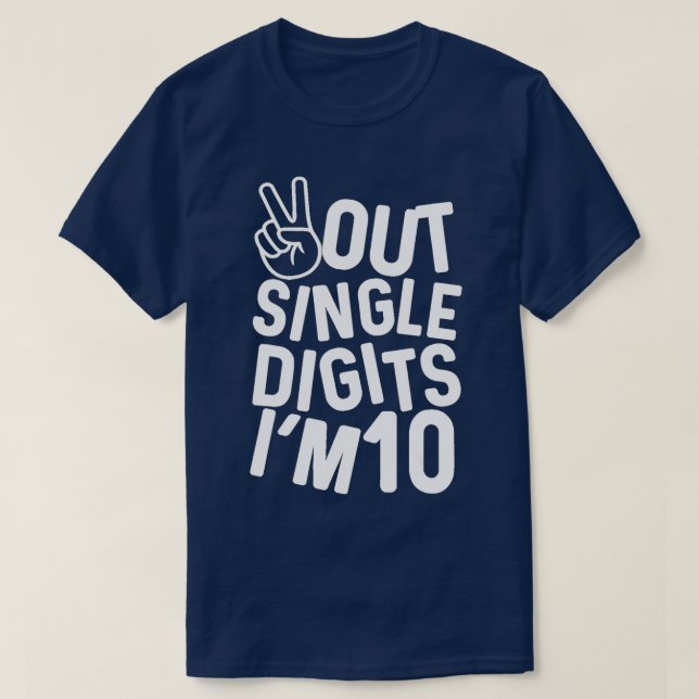 Camiseta Peace Out Single Digits I'm 10 10th Birthday Boys  (Frente do Design)