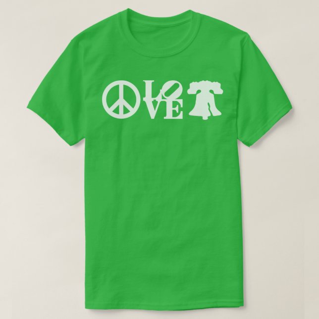 Camiseta Peace Philadelphia Love Liberty Bell Philly Fan F (Frente do Design)