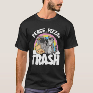 Camiseta Peace, Pizza & Trash Can Rainbow Raccoon 3