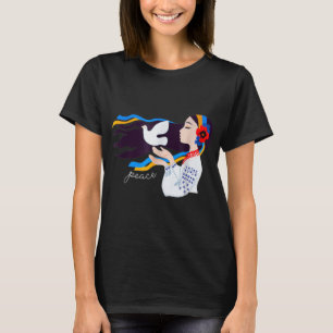 Camiseta Peace pomve girl apóia a Ucrânia e mantém-se firme