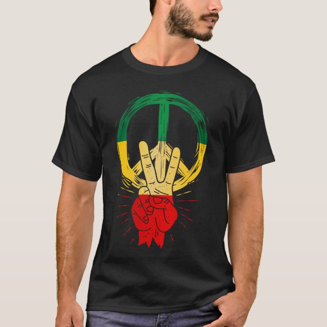 Camiseta Peace Reggae Love Jamaica Rasta Music (Frente)