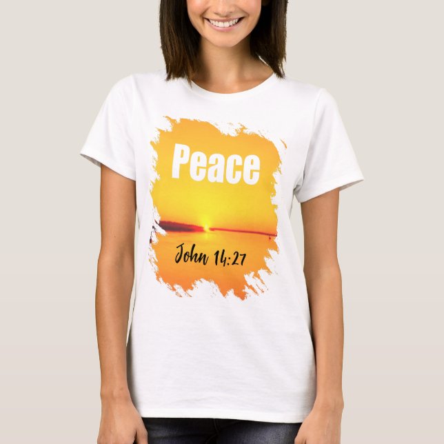 Camiseta Peace Scripture Glowing Sunset T-Shirt (Frente)