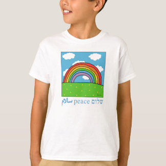 Camiseta peace shalom salaam rainbow shirt
