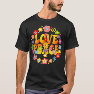Camiseta PEACE SIGN LOVE 1960 s 1970 Tie Dye Groovy Hippie