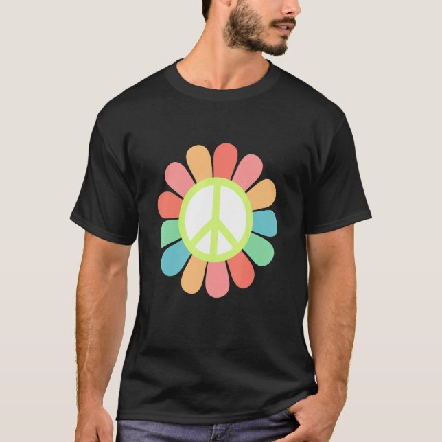 Camiseta PEACE SIGN LOVE 60s 70s Tie Dye Hippie Figurume 3 (Frente)