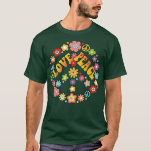 Camiseta PEACE SIGN LOVE 60s 70s Tie Dye Hippie Halloween C