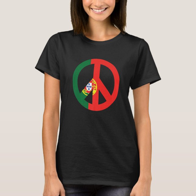 Camiseta Peace Sign Portugal Flag (Frente)