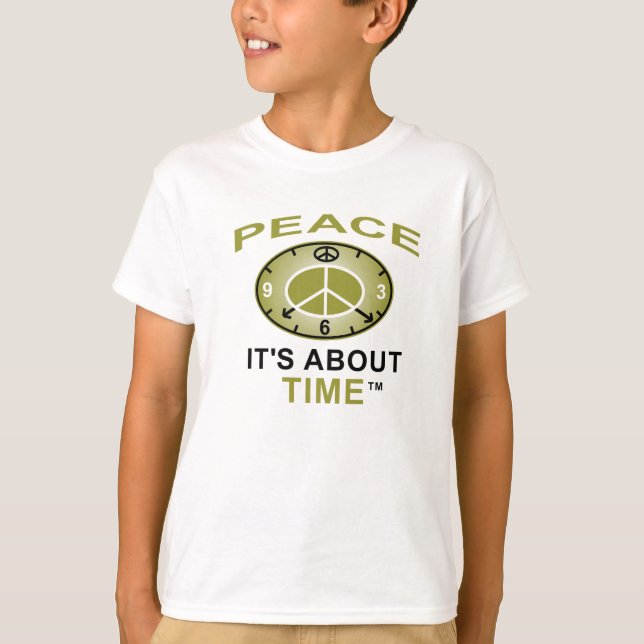 Camiseta PEACE SYMBOL CLOCK AA T shirt (branca) (Frente)