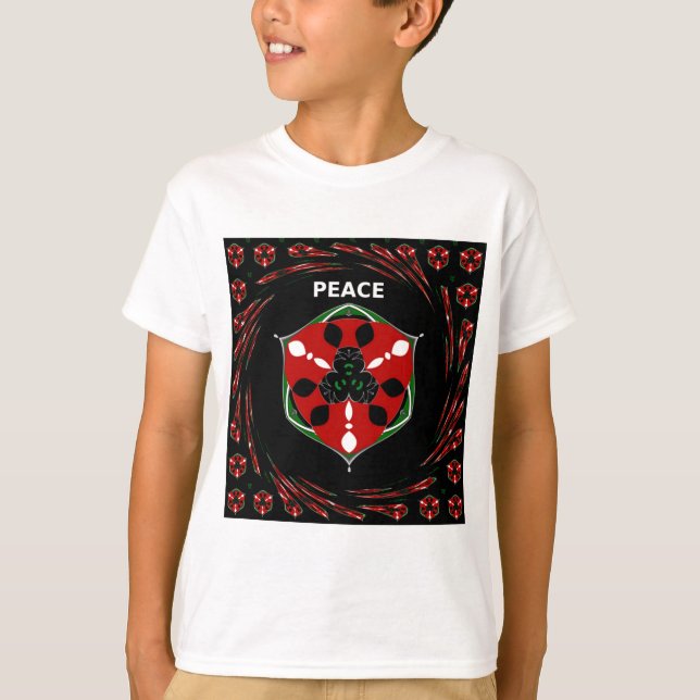 Camiseta "Peace: with Shield Emblem" Art Impressão (Frente)