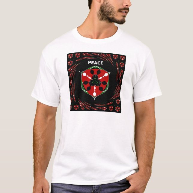Camiseta "Peace: with Shield Emblem" Art Impressão (Frente)