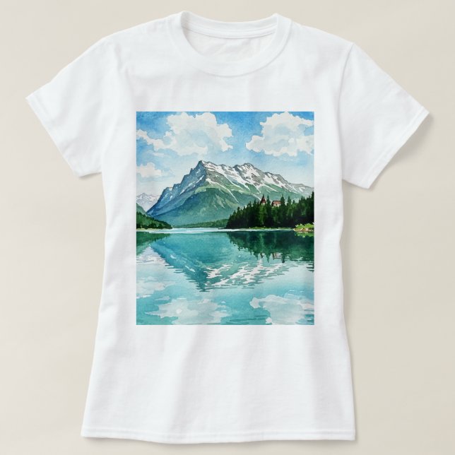 Camiseta Peaceful mountain landscape (Frente do Design)
