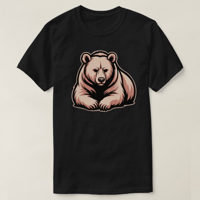 Camiseta Peaceful Resting Bear Illustration – Calm Strength (Frente do Design)