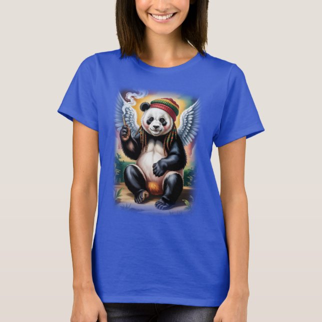 Camiseta Peaceful time for this Jamaican Angel Panda on a (Frente)