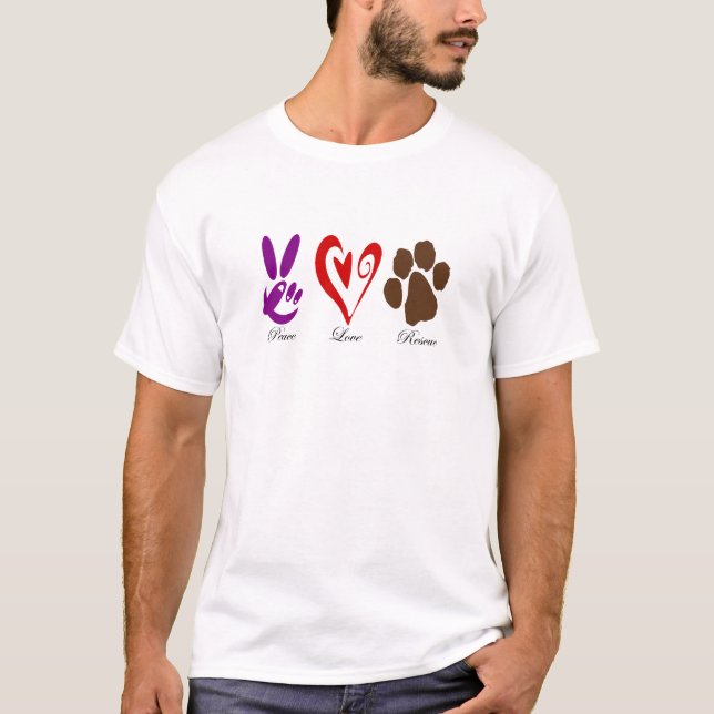 Camiseta PeaceLoveRescue (Frente)