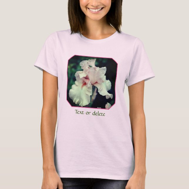 Camiseta Peach Bearded Iris Flower Personalized (Frente)