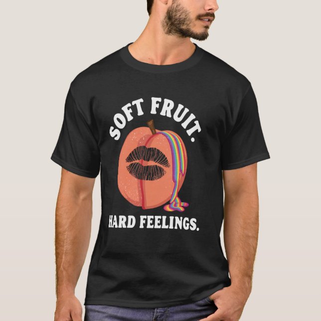 Camiseta Peach com Beijo Batom e Sumo Arco Arco-Íris (Frente)