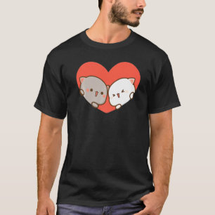 Camiseta Peach E Goma Mochi Cat Love