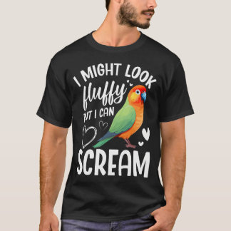 Camiseta Peach Faced Lovebird Fluffy Birdkeeper Máscara Pre