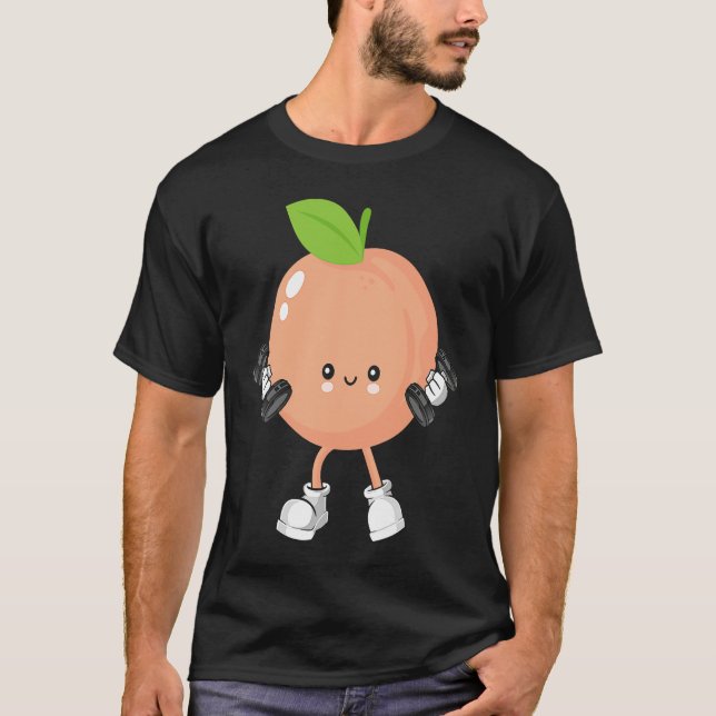 Camiseta Peach Fruit Costume Workout Bodybuilding Lift Gym  (Frente)
