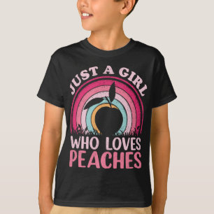 Camiseta Peach Fruta Lover Vintage Apenas Uma Menina Que Am