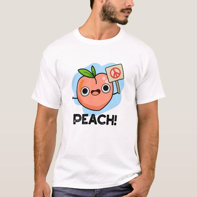 Camiseta Peach Funny Peace Fruta Pun (Frente)