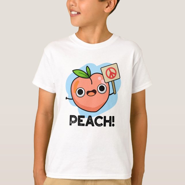 Camiseta Peach Funny Peace Fruta Pun (Frente)